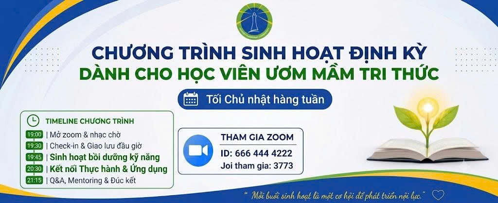 CHƯƠNG TRÌNH SINH HOẠT ĐỊNH KỲ HÀNG TUẦN DÀNH CHO HỌC VIÊN
